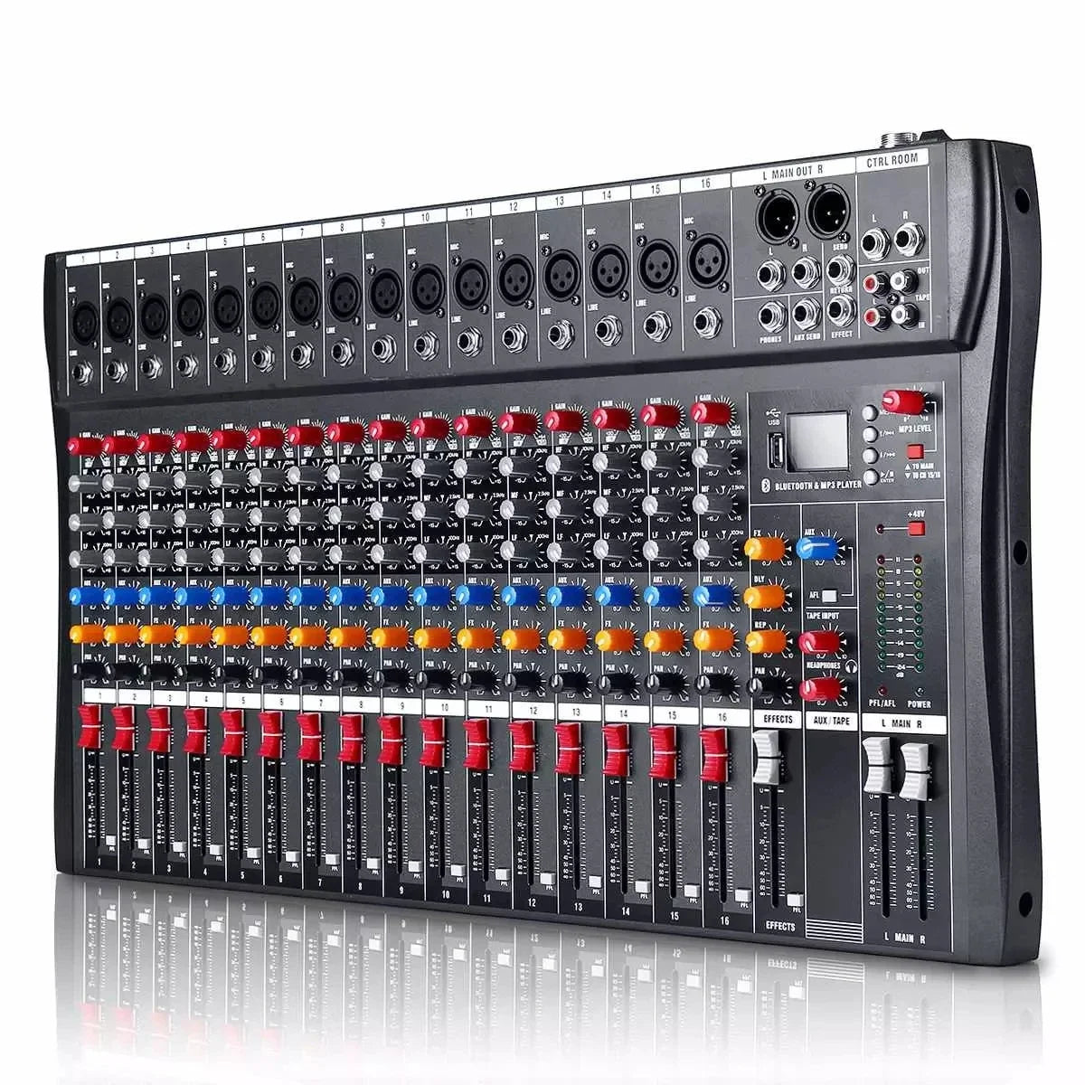 16-Channel USB Audio Mixer with Bluetooth for DJ & Studio