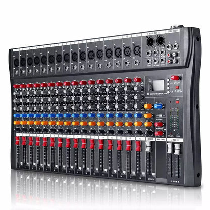 16-Channel USB Audio Mixer with Bluetooth for DJ & Studio