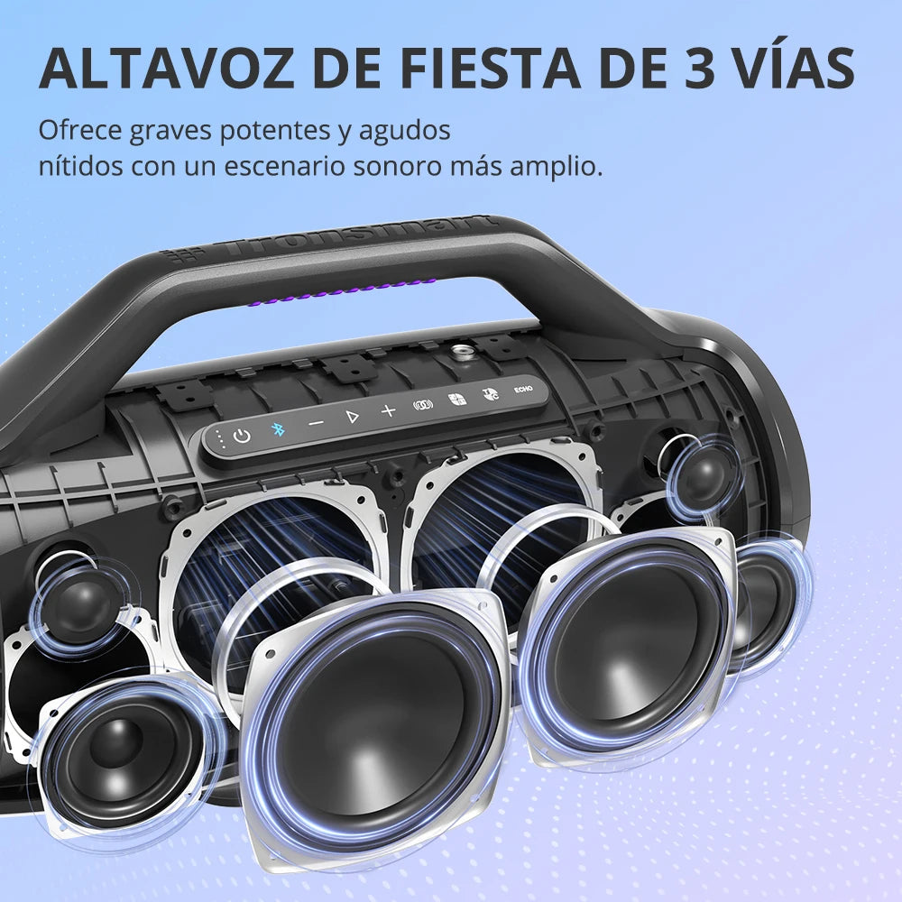 130W Portable Party Bluetooth Speaker – IPX6 & Light Show