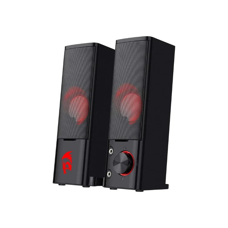 2.0 Channel PC Gaming Soundbar Speakers – Red Backlight