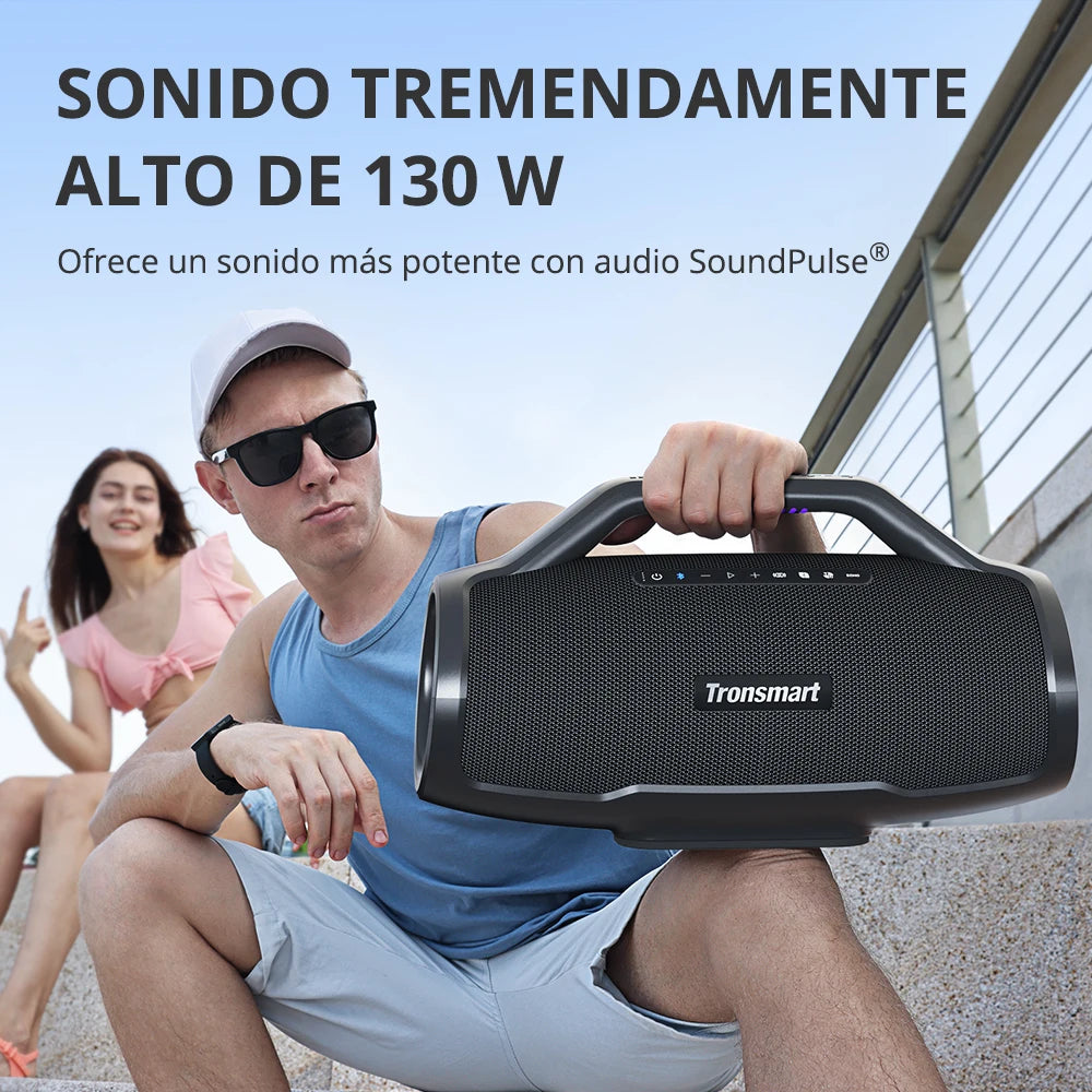 130W Portable Party Bluetooth Speaker – IPX6 & Light Show
