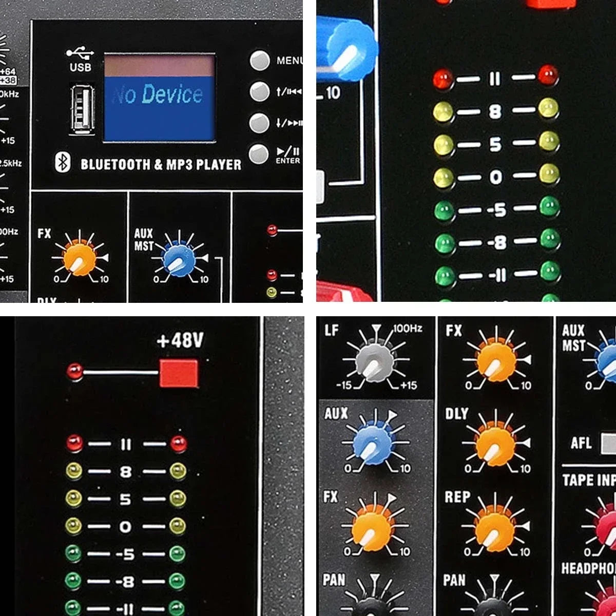 16-Channel USB Audio Mixer with Bluetooth for DJ & Studio