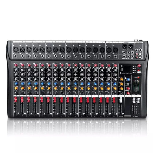 16-Channel USB Audio Mixer with Bluetooth for DJ & Studio